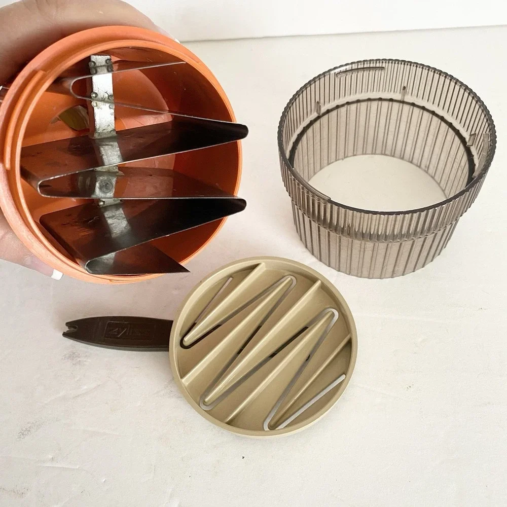 Zyliss Retro Food Nut Chopper Swiss Made Collectible 60s Orange with Sharpener‎